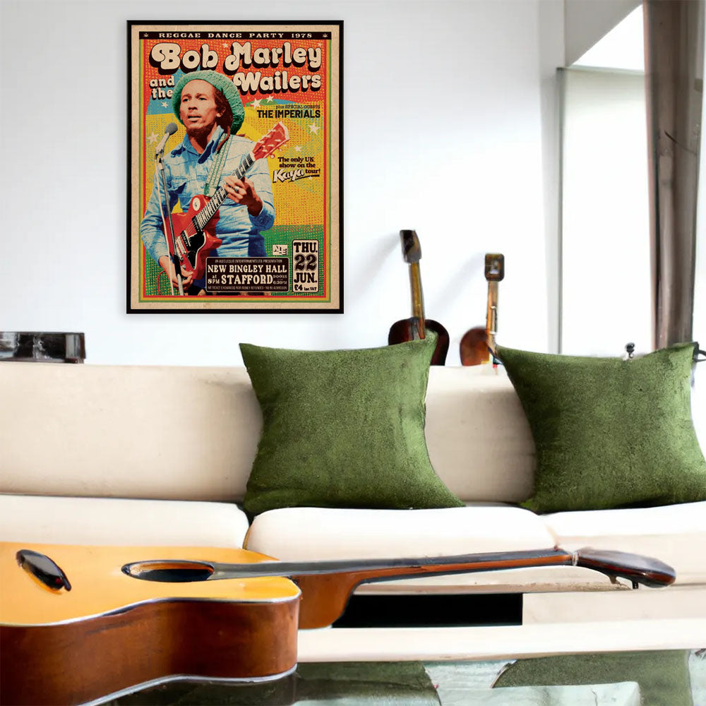 BOB MARLEY (80th Anniversary) - BINGLEY HALL CONCERT REGGAE DANCE PARTY 1978 / Poster