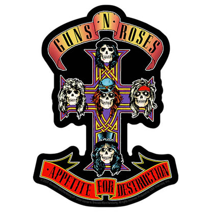 GUNS N ROSES ガンズアンドローゼズ (結成 40周年 ) - Cross / ステッカー 【公式 / オフィシャル】