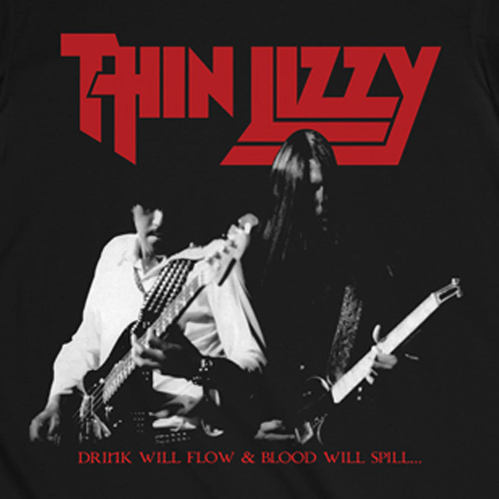 THIN LIZZY シンリジィ - THE DRINK WILL FLOW / Tシャツ / メンズ 【公式 / オフィシャル】
