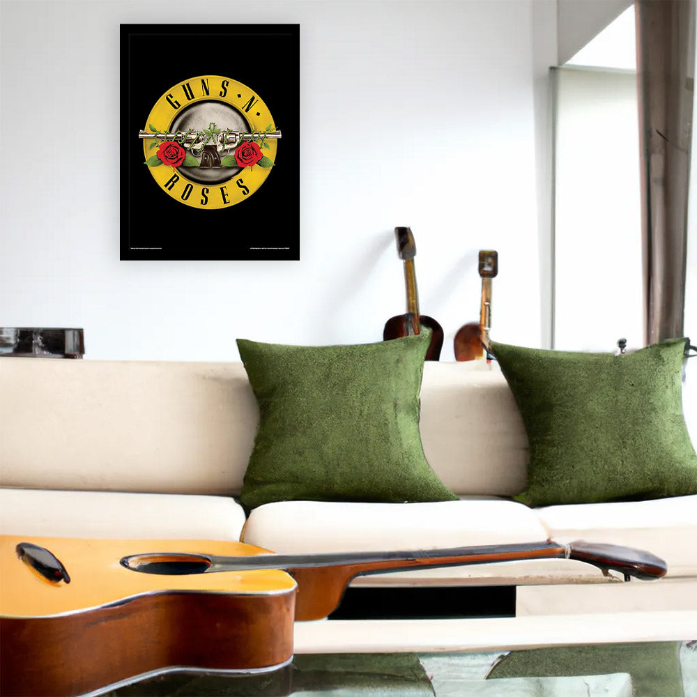 GUNS N ROSES ガンズアンドローゼズ (デビュー 40周年 ) - Bullet Logo / インテリア額