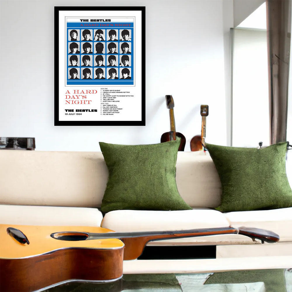 THE BEATLES ビートルズ (来日 60周年 ) - A Hard Day's Night / インテリア額