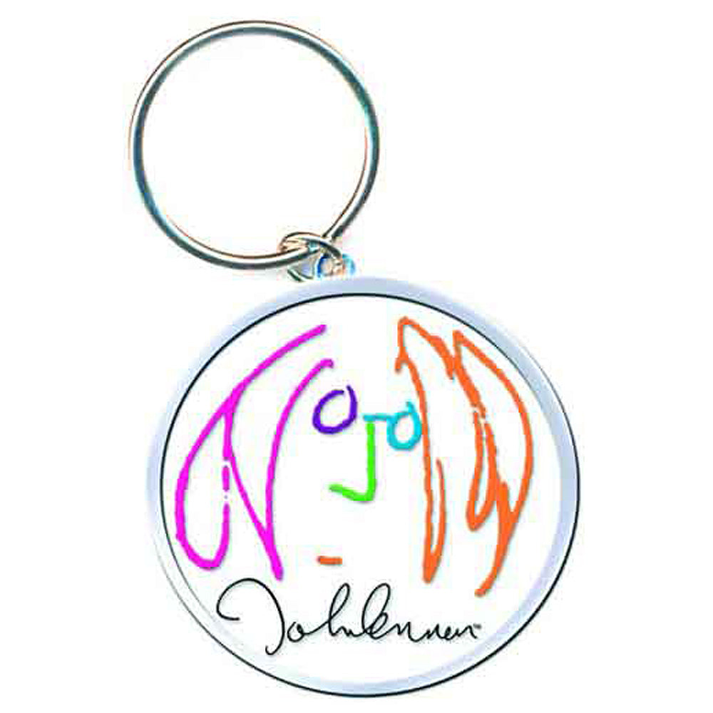 JOHN LENNON ジョンレノン (生誕 85年 ) - Self Portrait Colour / Enamel In-fill / キーホルダー 【公式 / オフィシャル】