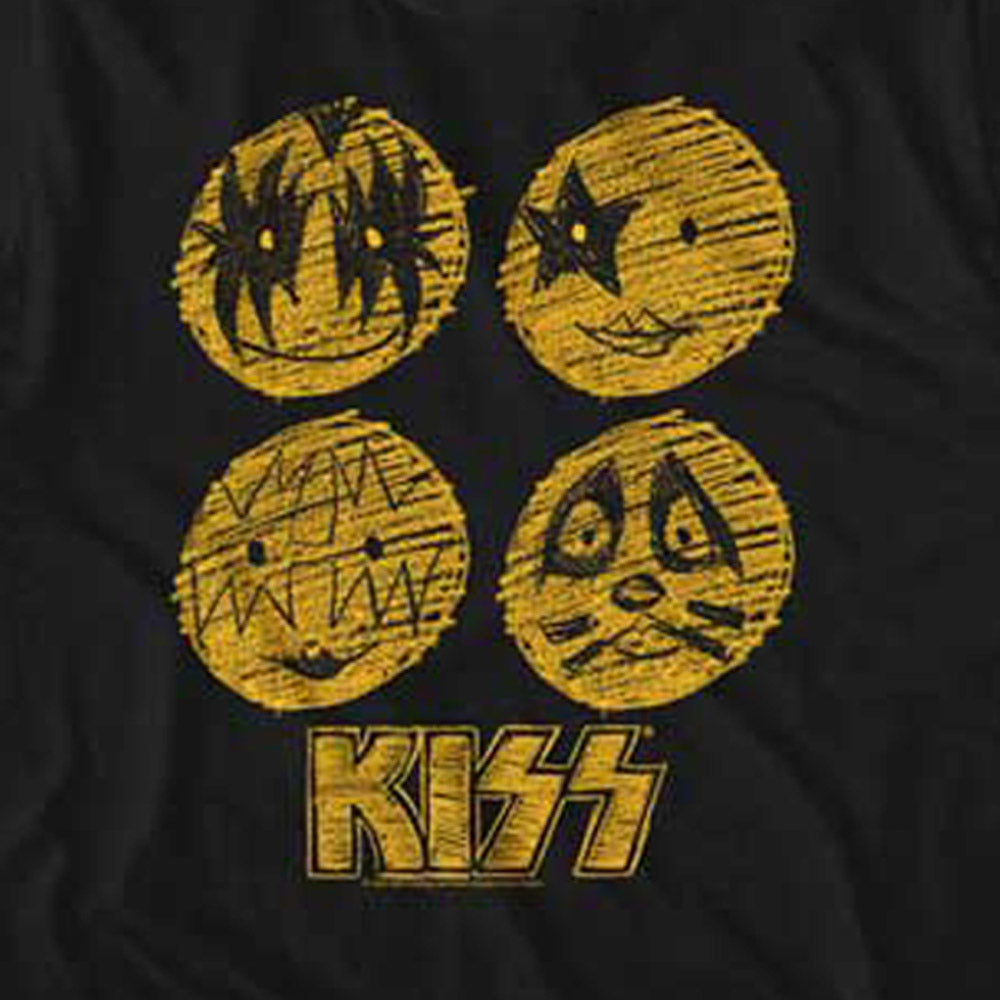 KISS キッス - SKETCHY FACES / Tシャツ / キッズ 【公式 / オフィシャル】