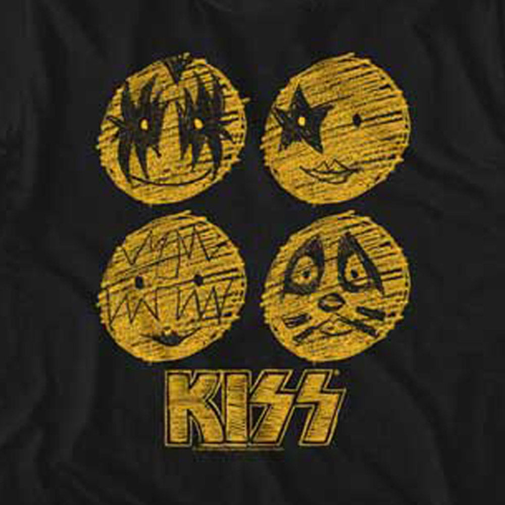 KISS キッス - SKETCHY FACES / Tシャツ / ジュニア 【公式 / オフィシャル】