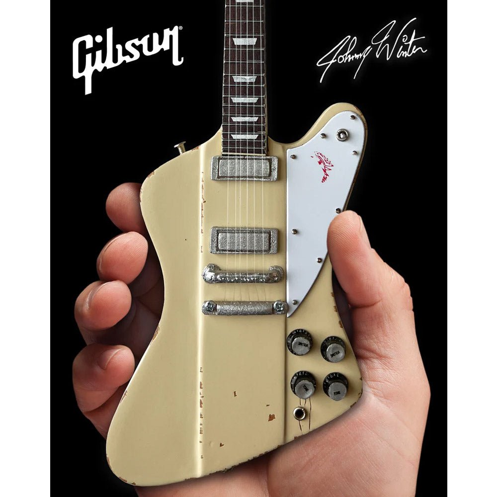 JOHNNY WINTER ジョニーウィンター - 1964 Gibson Firebird V Polaris White / ミニチュア楽器 - PGS