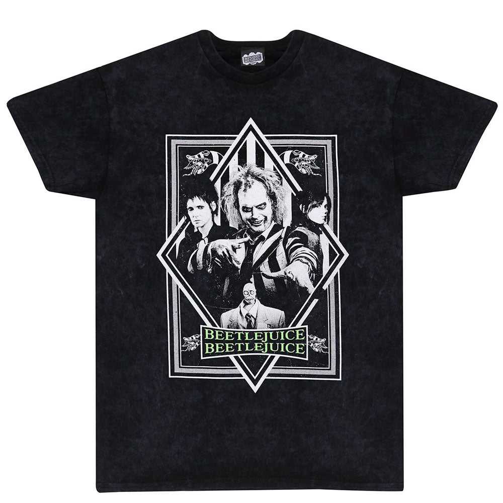 BEETLEJUICE ビートルジュース - BW Poster / Snow Wash / Tシャツ / メンズ 【公式 / オフィシャル】