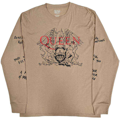 QUEEN クイーン (初来日50周年 ) - Handwritten / 長袖 / アームプリントあり / Tシャツ / メンズ 【公式 / オフィシャル】