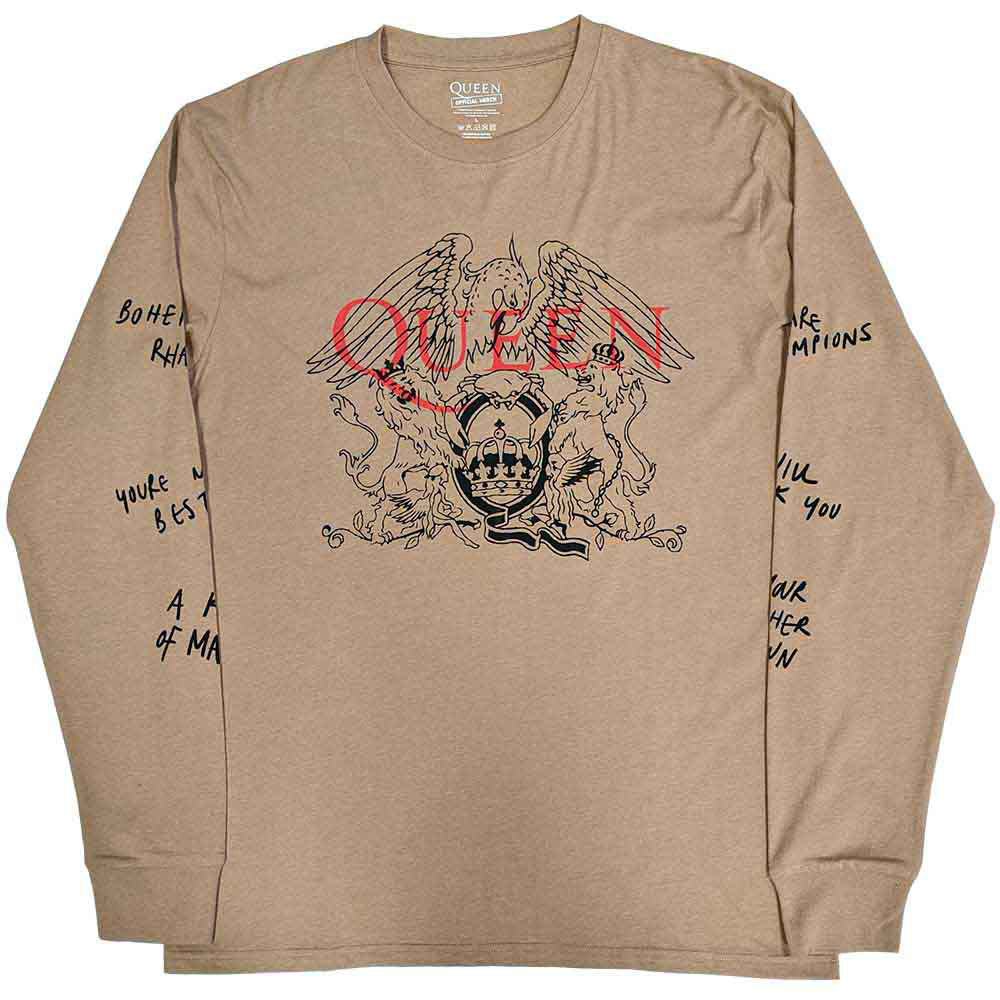 QUEEN クイーン (初来日50周年 ) - Handwritten / 長袖 / アームプリントあり / Tシャツ / メンズ 【公式 / オフィシャル】