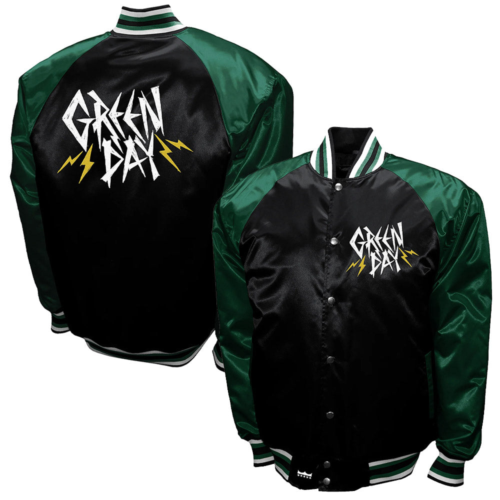 GREEN DAY - (来日 30周年 ) - LOGO Satin Jacket / バックプリントあり