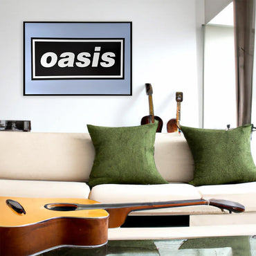 OASIS オアシス (10月 来日 記念 ) - LOGO ON BLUE / ポスター 【公式 / オフィシャル】