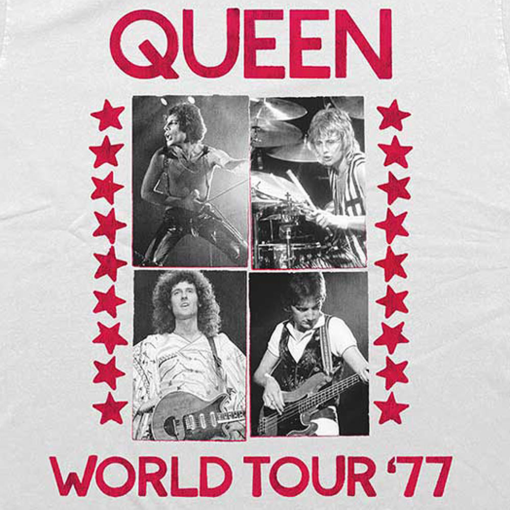 QUEEN クイーン (初来日50周年 ) - World Tour 77 / Tシャツ / メンズ 【公式 / オフィシャル】