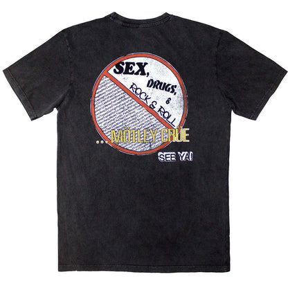 MOTLEY CRUE モトリークルー (来日 40周年 ) - No Fun Tour '84 / バックプリントあり / Stone Wash / Tシャツ / メンズ 【公式 / オフィシャル】