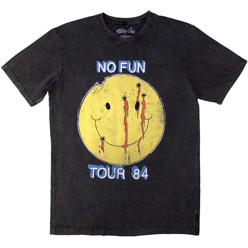 MOTLEY CRUE モトリークルー (結成 45周年 ) - No Fun Tour '84 / バックプリントあり / Stone Wash / Tシャツ / メンズ