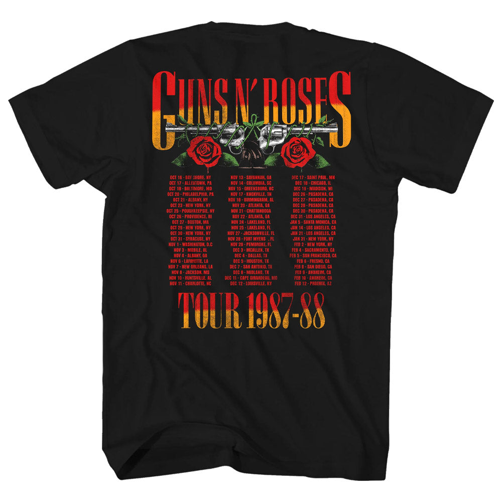 GUNS N ROSES ガンズアンドローゼズ (デビュー 40周年 ) - 1987-88 TOUR / バックプリントあり / Tシャツ / メンズ