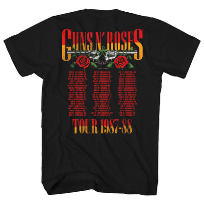 GUNS N ROSES ガンズアンドローゼズ (デビュー 40周年 ) - 1987-88 TOUR / バックプリントあり / Tシャツ / メンズ