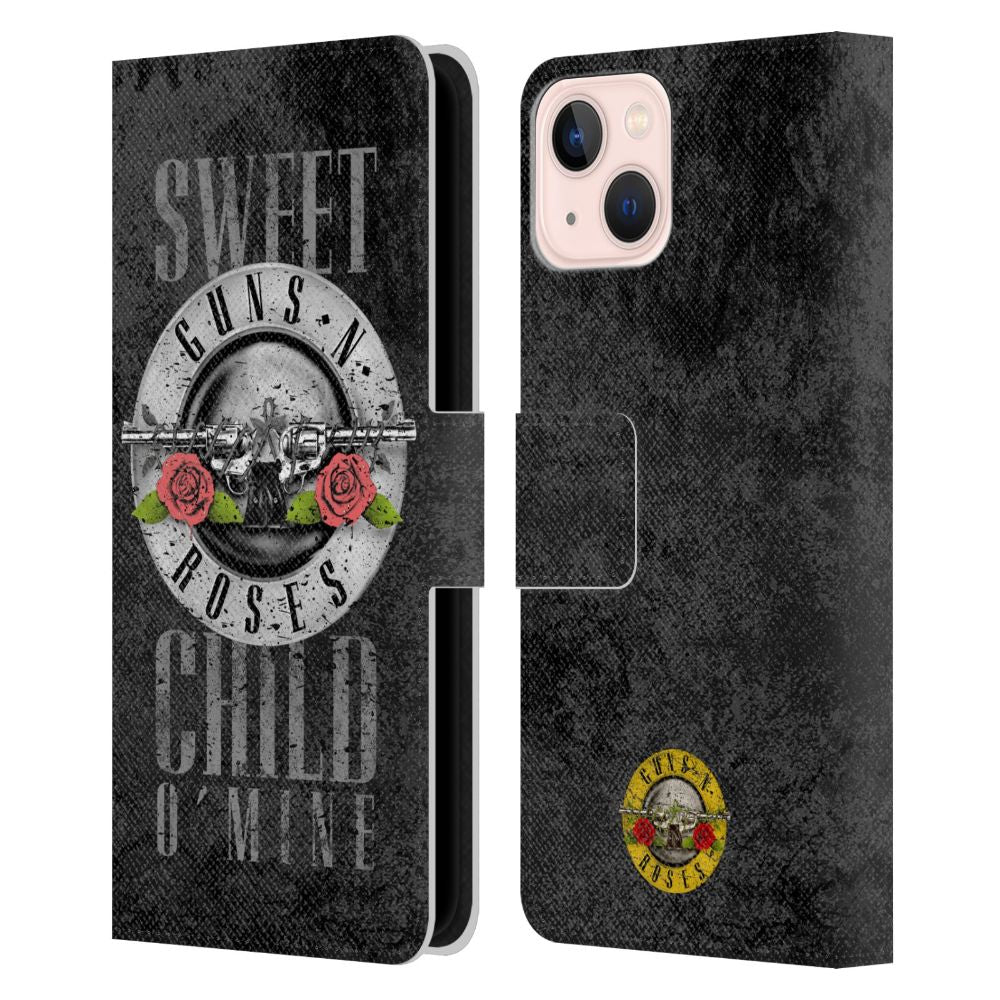 GUNS N ROSES ガンズアンドローゼズ - Sweet Child O' Mine レザー手帳型 / Apple iPhoneケース 【公式 / オフィシャル】