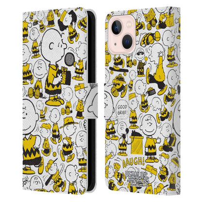 PEANUTS スヌーピー (コミック誕生 75周年 ) - Patterns 3 レザー手帳型 / Apple iPhoneケース 【公式 / オフィシャル】
