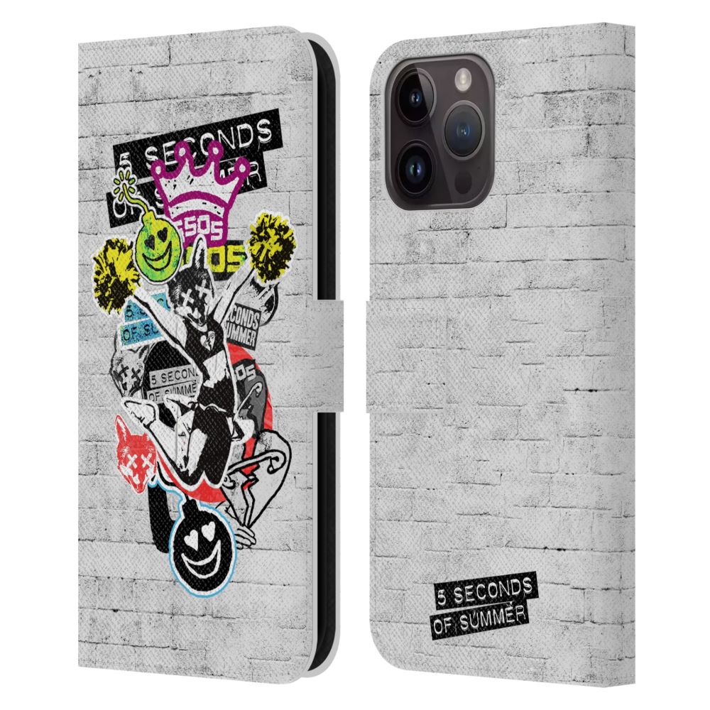 5 SECONDS OF SUMMER ファイヴセカンズオブサマー - Sticker Bomb / Kindahot レザー手帳型 / Apple iPhoneケース 【公式 / オフィシャル】