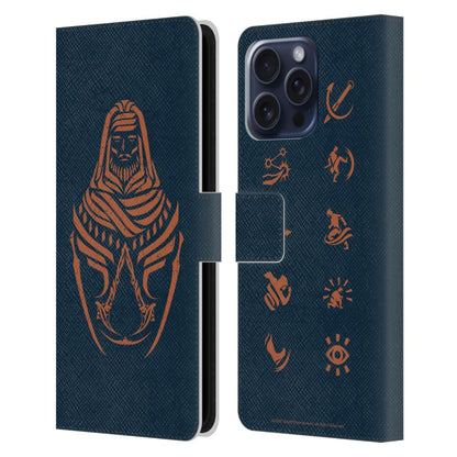 ASSASSINS CREED アサシンクリード - Mirage Graphics / Basim Crest レザー手帳型 / Apple iPhoneケース 【公式 / オフィシャル】