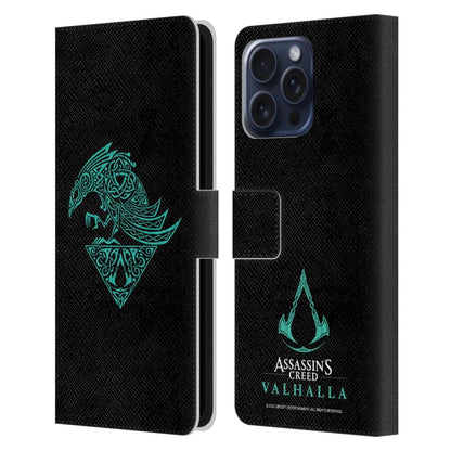 ASSASSINS CREED アサシンクリード - Valhalla Symbols And Patterns / Raven レザー手帳型 / Apple iPhoneケース 【公式 / オフィシャル】