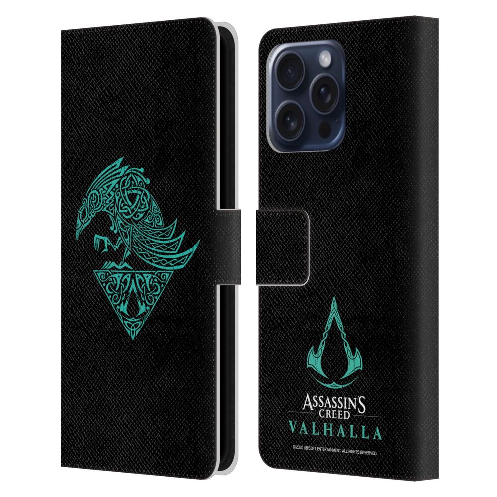 ASSASSINS CREED アサシンクリード - Valhalla Symbols And Patterns / Raven レザー手帳型 / Apple iPhoneケース 【公式 / オフィシャル】