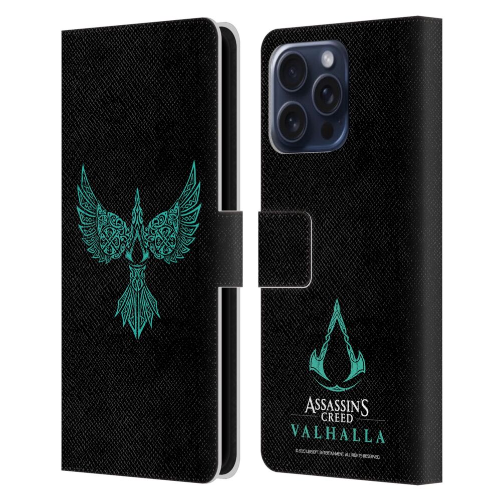 ASSASSINS CREED アサシンクリード - Valhalla Symbols And Patterns / Raven Design レザー手帳型 / Apple iPhoneケース 【公式 / オフィシャル】