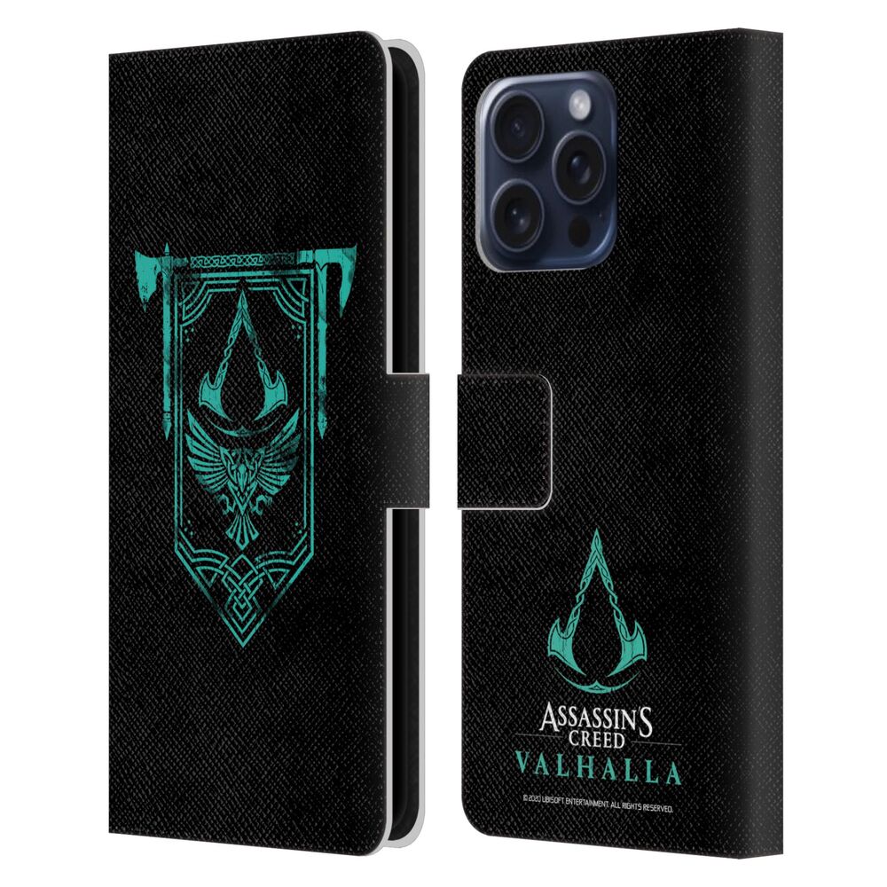 ASSASSINS CREED アサシンクリード - Valhalla Symbols And Patterns / ACV Banner レザー手帳型 / Apple iPhoneケース 【公式 / オフィシャル】