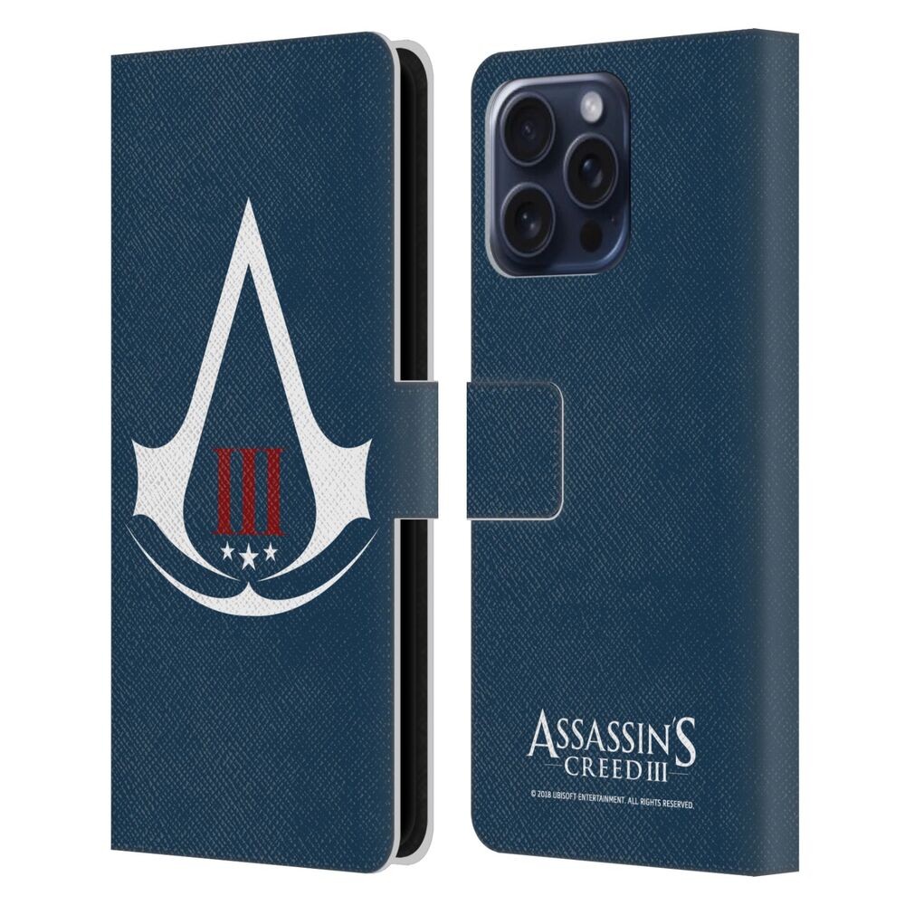 ASSASSINS CREED アサシンクリード - III Logos / Crest レザー手帳型 / Apple iPhoneケース 【公式 / オフィシャル】
