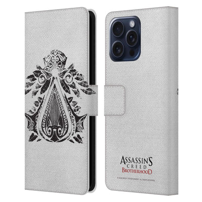 ASSASSINS CREED アサシンクリード - Brotherhood Logo / Crest レザー手帳型 / Apple iPhoneケース 【公式 / オフィシャル】