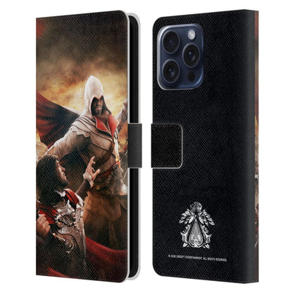 ASSASSINS CREED アサシンクリード - Brotherhood Key Art / Ezio Battle レザー手帳型 / Apple iPhoneケース 【公式 / オフィシャル】