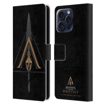 ASSASSINS CREED アサシンクリード - dyssey Artwork / Crest & Broken Spear レザー手帳型 / Apple iPhoneケース 【公式 / オフィシャル】