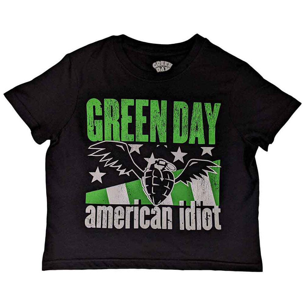 GREEN DAY グリーンデイ - American Idiot Wings / クロップトップ / タイダイ / Tシャツ / レディース 【公式 / オフィシャル】