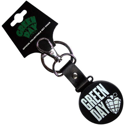 GREEN DAY グリーンデイ - Stacked Logo & Grenade Circle / キーホルダー