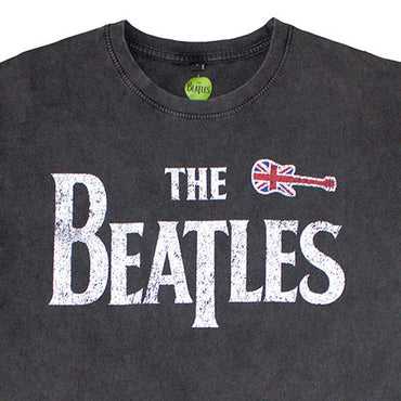 THE BEATLES ビートルズ (結成 65周年 ) - Guitar & Drop T / Stone Wash / Tシャツ / メンズ 【公式 / オフィシャル】