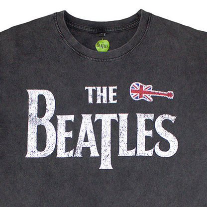 THE BEATLES ビートルズ (結成 65周年 ) - Guitar & Drop T / Stone Wash / Tシャツ / メンズ 【公式 / オフィシャル】