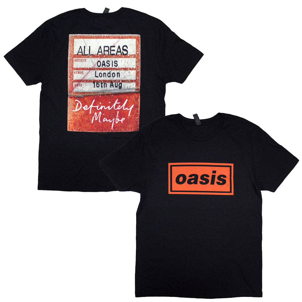 OASIS オアシス (10月 来日 記念 ) - Definitely Maybe AAA Pass / バックプリントあり / Tシャツ / メンズ 【公式 / オフィシャル】