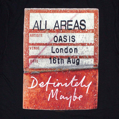 OASIS オアシス (10月 来日 記念 ) - Definitely Maybe AAA Pass / バックプリントあり / Tシャツ / メンズ 【公式 / オフィシャル】