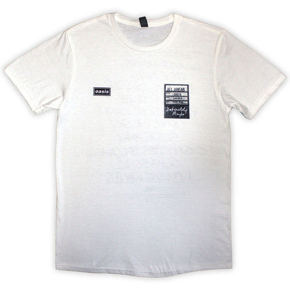 OASIS オアシス (10月 来日 記念 ) - Definitely Maybe AAA Setlist / バックプリントあり / Tシャツ / メンズ 【公式 / オフィシャル】