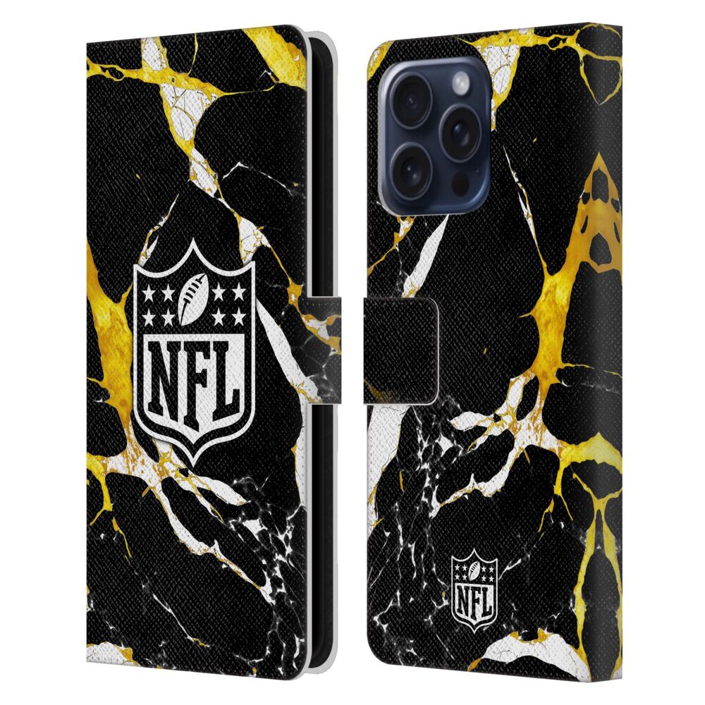 NFL ナショナルフットボールリーグ - Shield / Marble レザー手帳型 / Apple iPhoneケース 【公式 / オフィシャル】