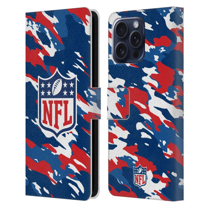 NFL ナショナルフットボールリーグ - Shield / Camouflage レザー手帳型 / Apple iPhoneケース 【公式 / オフィシャル】
