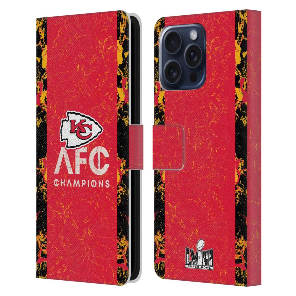 NFL ナショナルフットボールリーグ - 2024 Division Champions / AFC Champ Chiefs レザー手帳型 / Apple iPhoneケース 【公式 / オフィシャル】