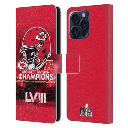 NFL -2024 Division Champions / AFC Helmet Chiefs レザー手帳型 / Apple iPhoneケース 【公式 / オフィシャル】