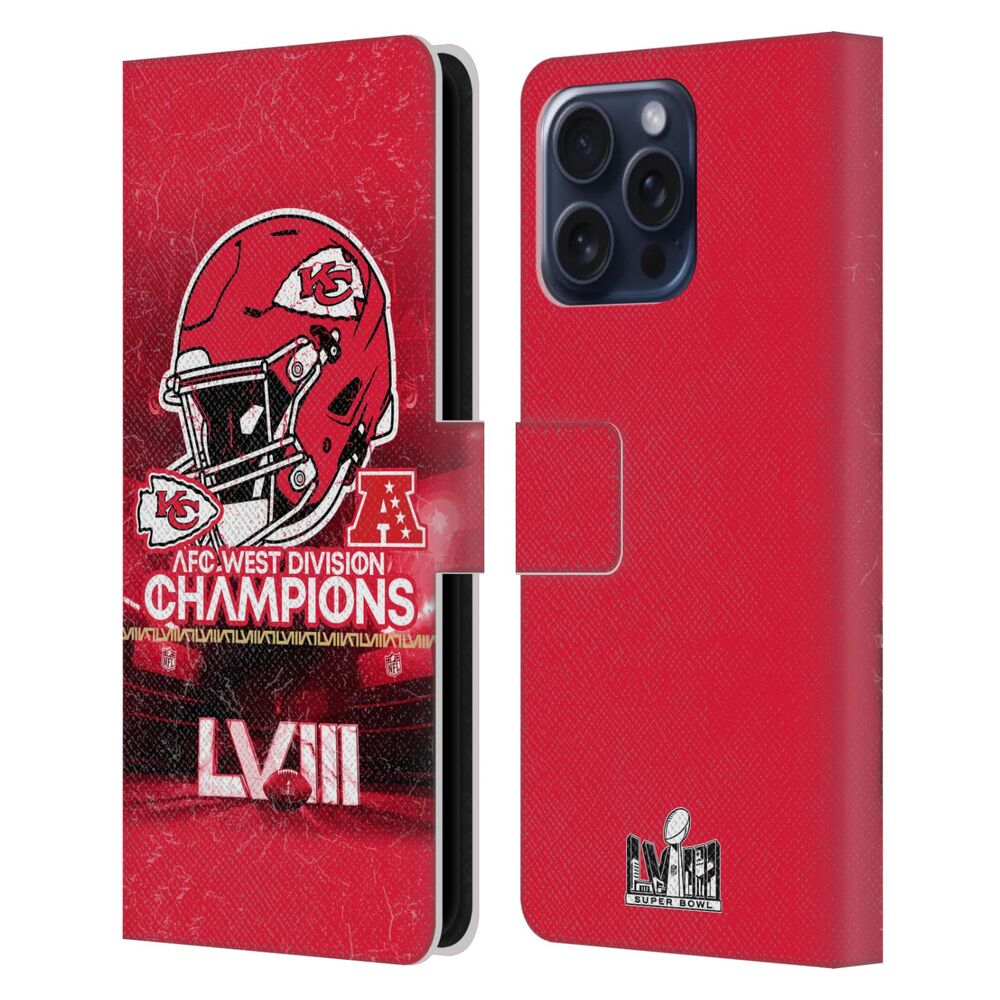 NFL -2024 Division Champions / AFC Helmet Chiefs レザー手帳型 / Apple iPhoneケース 【公式 / オフィシャル】