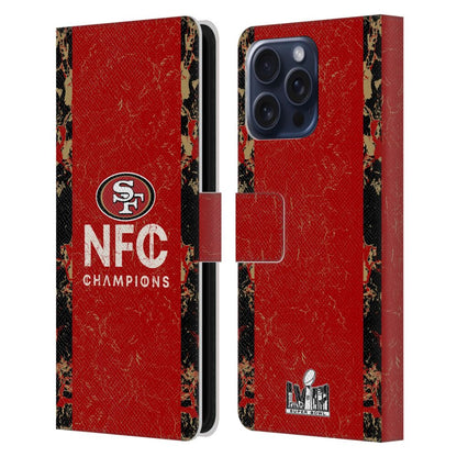 NFL ナショナルフットボールリーグ - 2024 Division Champions / NFC Champ 49ers レザー手帳型 / Apple iPhoneケース 【公式 / オフィシャル】