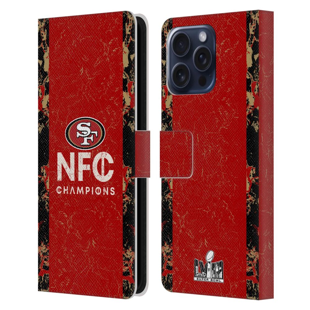 NFL ナショナルフットボールリーグ - 2024 Division Champions / NFC Champ 49ers レザー手帳型 / Apple iPhoneケース 【公式 / オフィシャル】