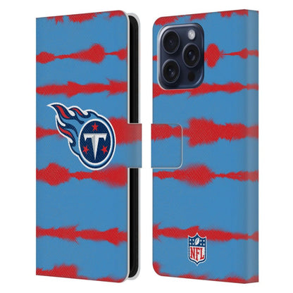 TENNESSEE TITANS（NFL）テネシータイタンズ テネシータイタンズ - Watercolour Stripe Print レザー手帳型 / Apple iPhoneケース 【公式 / オフィシャル】