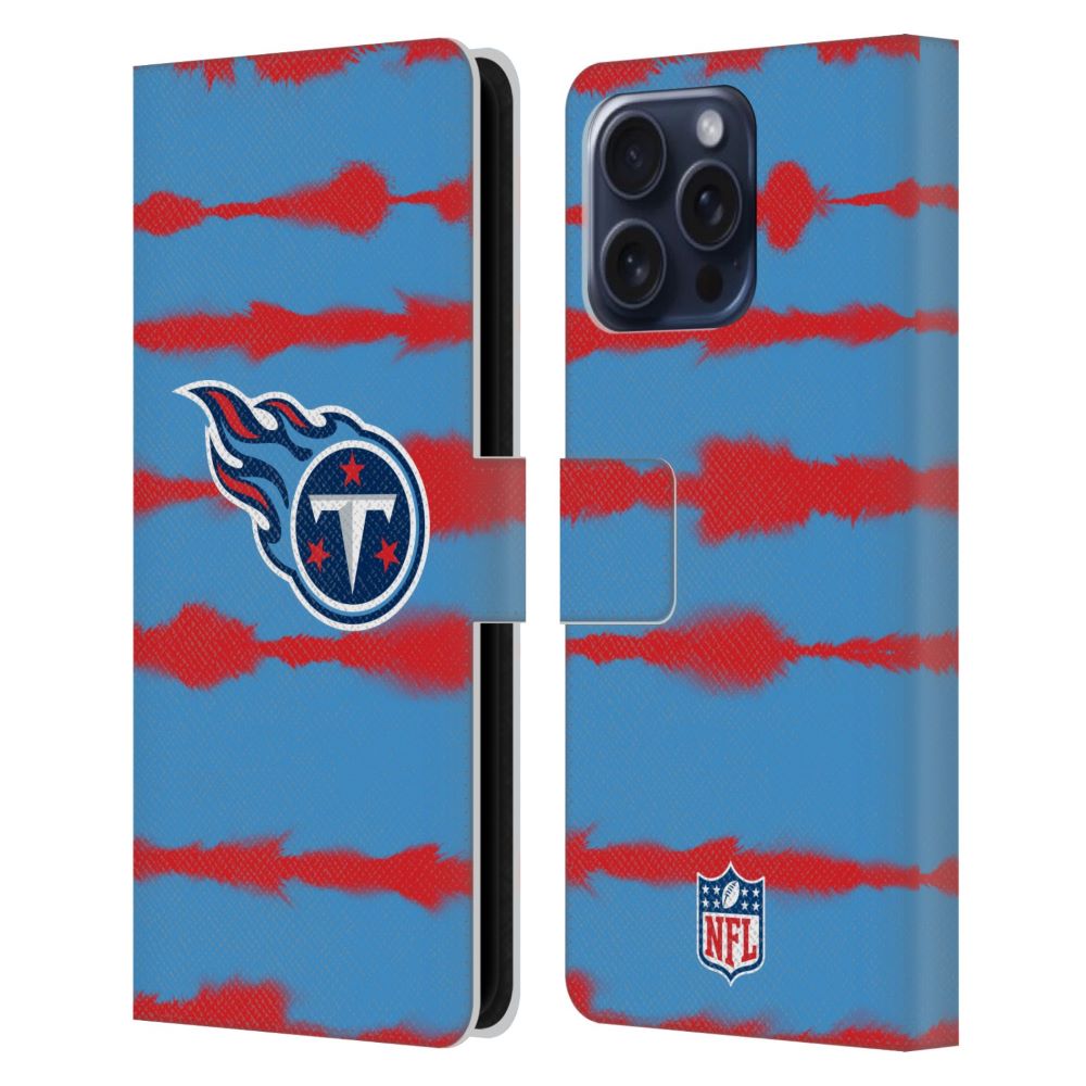 TENNESSEE TITANS（NFL）テネシータイタンズ テネシータイタンズ - Watercolour Stripe Print レザー手帳型 / Apple iPhoneケース 【公式 / オフィシャル】