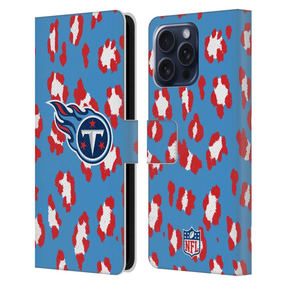 TENNESSEE TITANS（NFL）テネシータイタンズ テネシータイタンズ - Leopard Animal Print レザー手帳型 / Apple iPhoneケース 【公式 / オフィシャル】