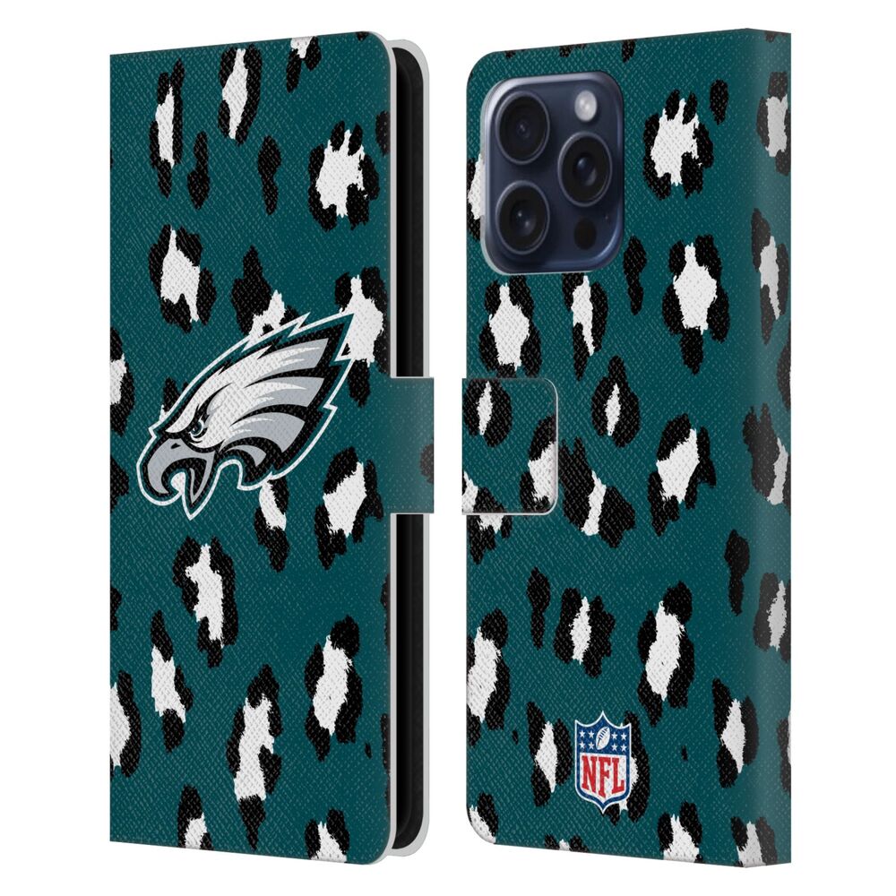 PHILADELPHIA EAGLES（NFL） フィラデルフィアイーグルス フィラデルフィアイーグルス - Leopard Animal Print レザー手帳型 / Apple iPhoneケース 【公式 / オフィシャル】