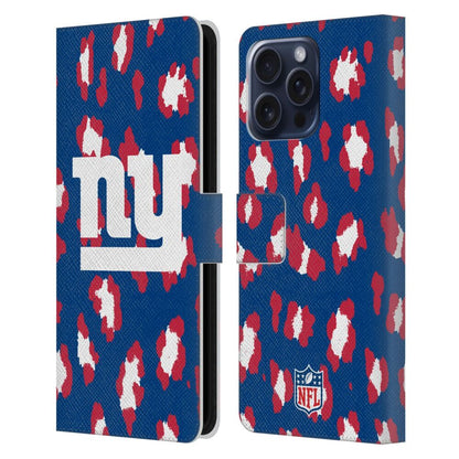 NEW YORK GIANTS（NFL） ニューヨークジャイアンツ ニューヨークジャイアンツ - Leopard Animal Print レザー手帳型 / Apple iPhoneケース 【公式 / オフィシャル】
